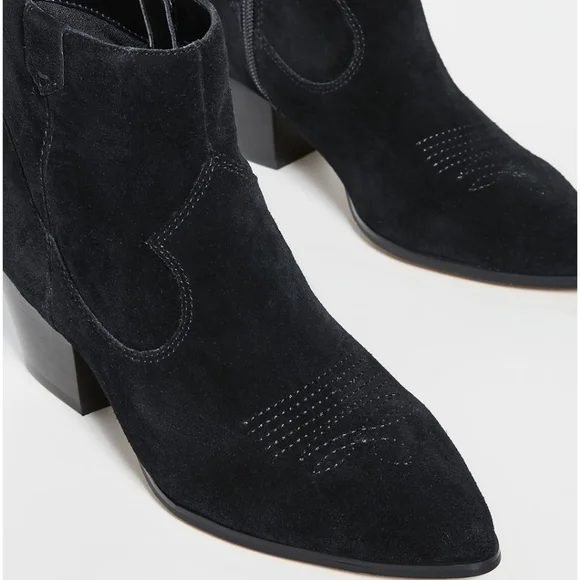 Villa Rouge Willie booties black suede size 7 - Picture 3 of 5